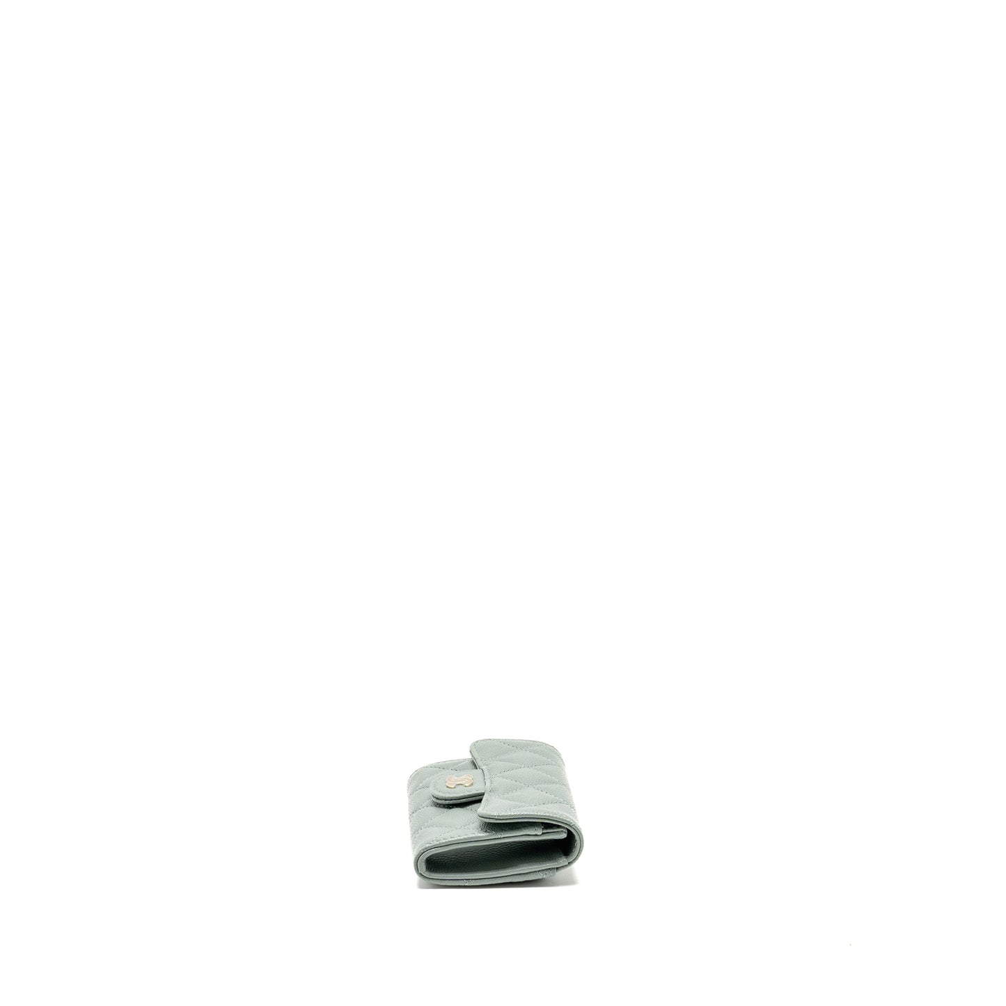 Chanel Classic Flap Card Holder Caviar Light Green L(Microchip)