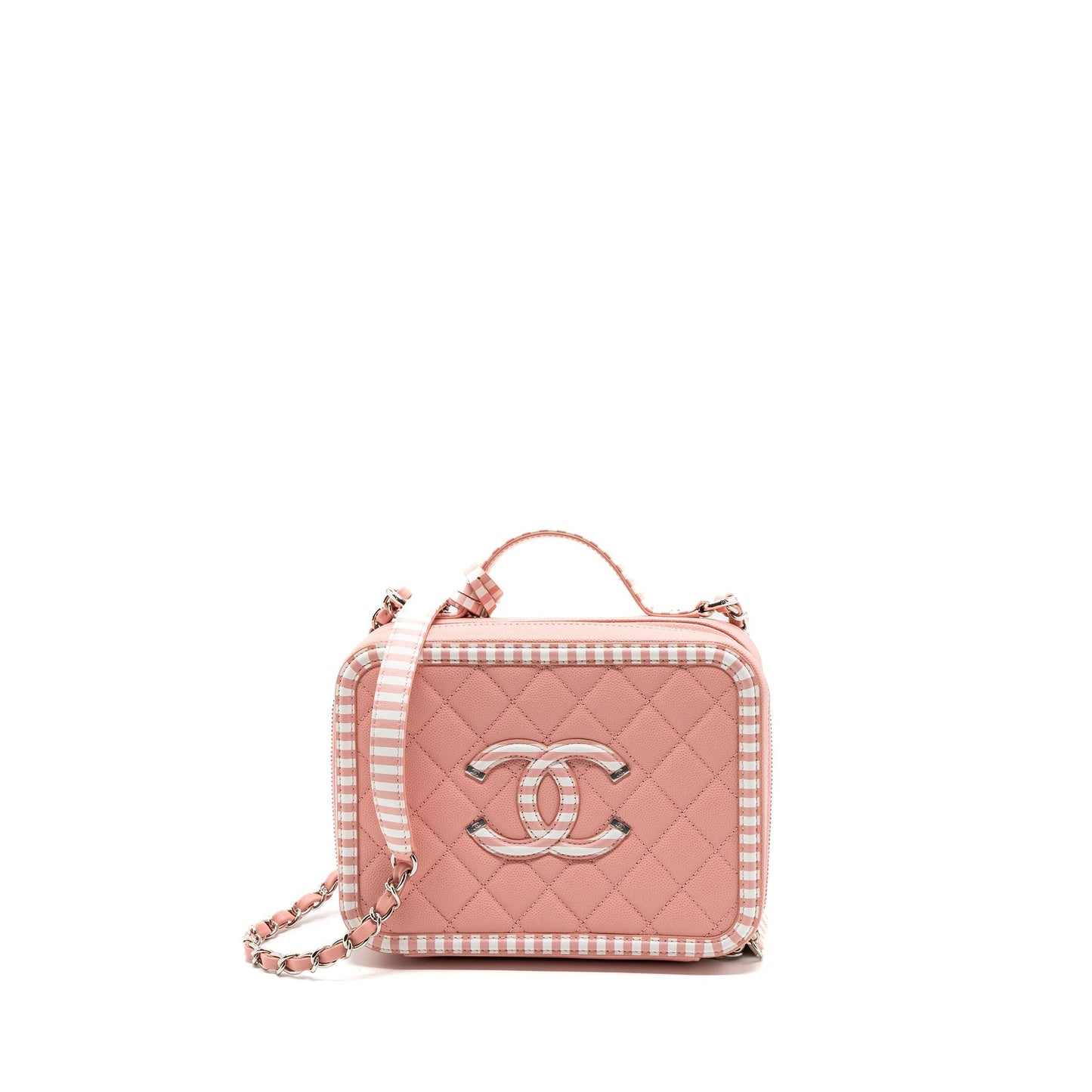 Chanel Medium Filigree Vanity Case Caviar Pink Multicolour