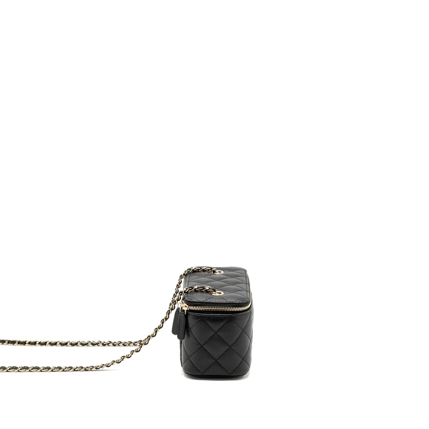 Chanel long vanity with chain caviar black L