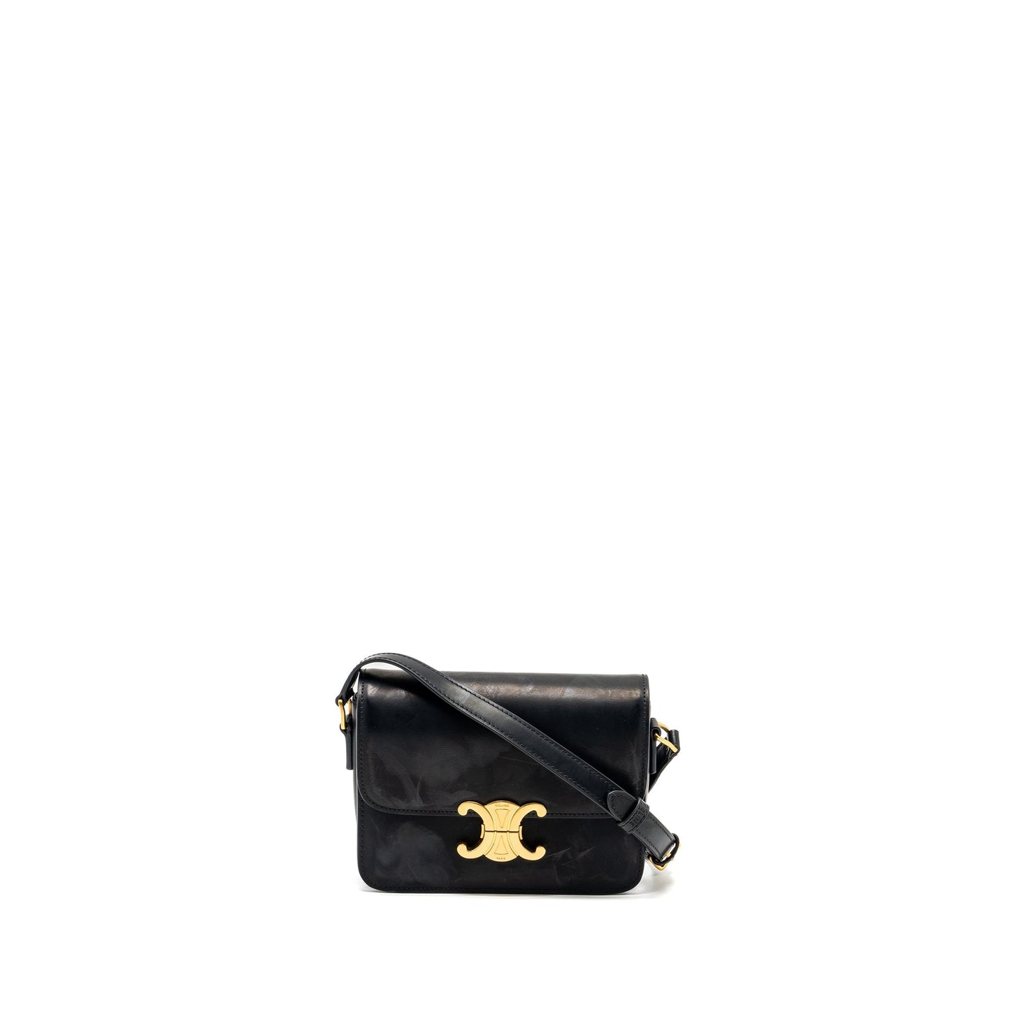 Celine Teen Triomphe Purse Calfskin Black