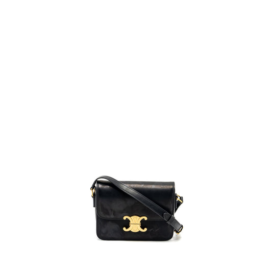 Celine Teen Triomphe Purse Calfskin Black