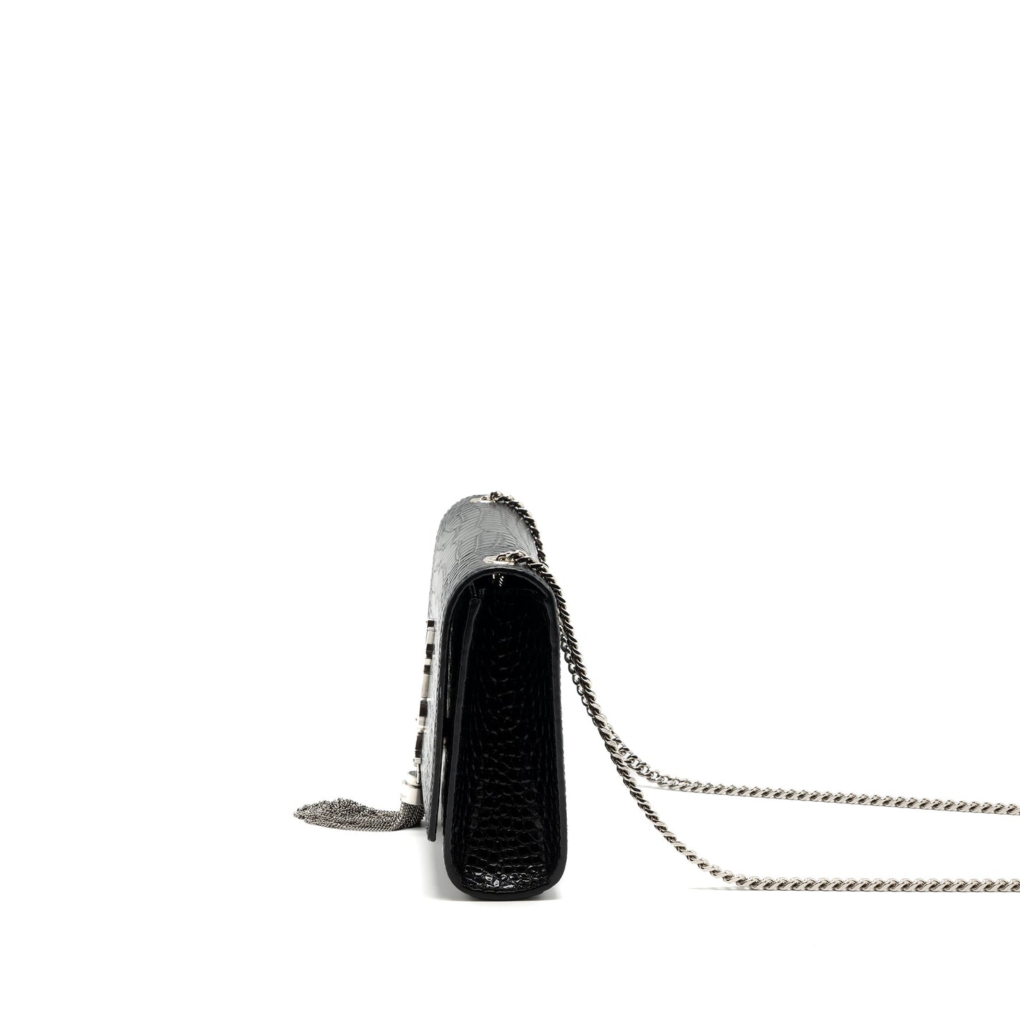Saint Laurent/ Kate Tassel Crocodile-Embossed calfskin Black