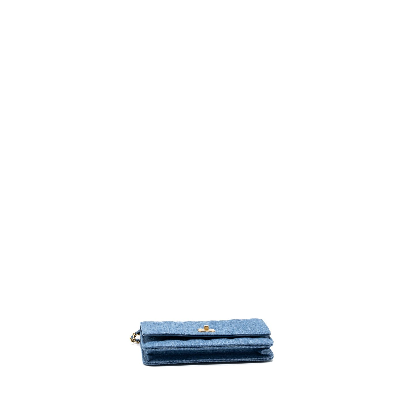 Chanel 22C Pearl Crush wallet on chain Denim blue (microchip)