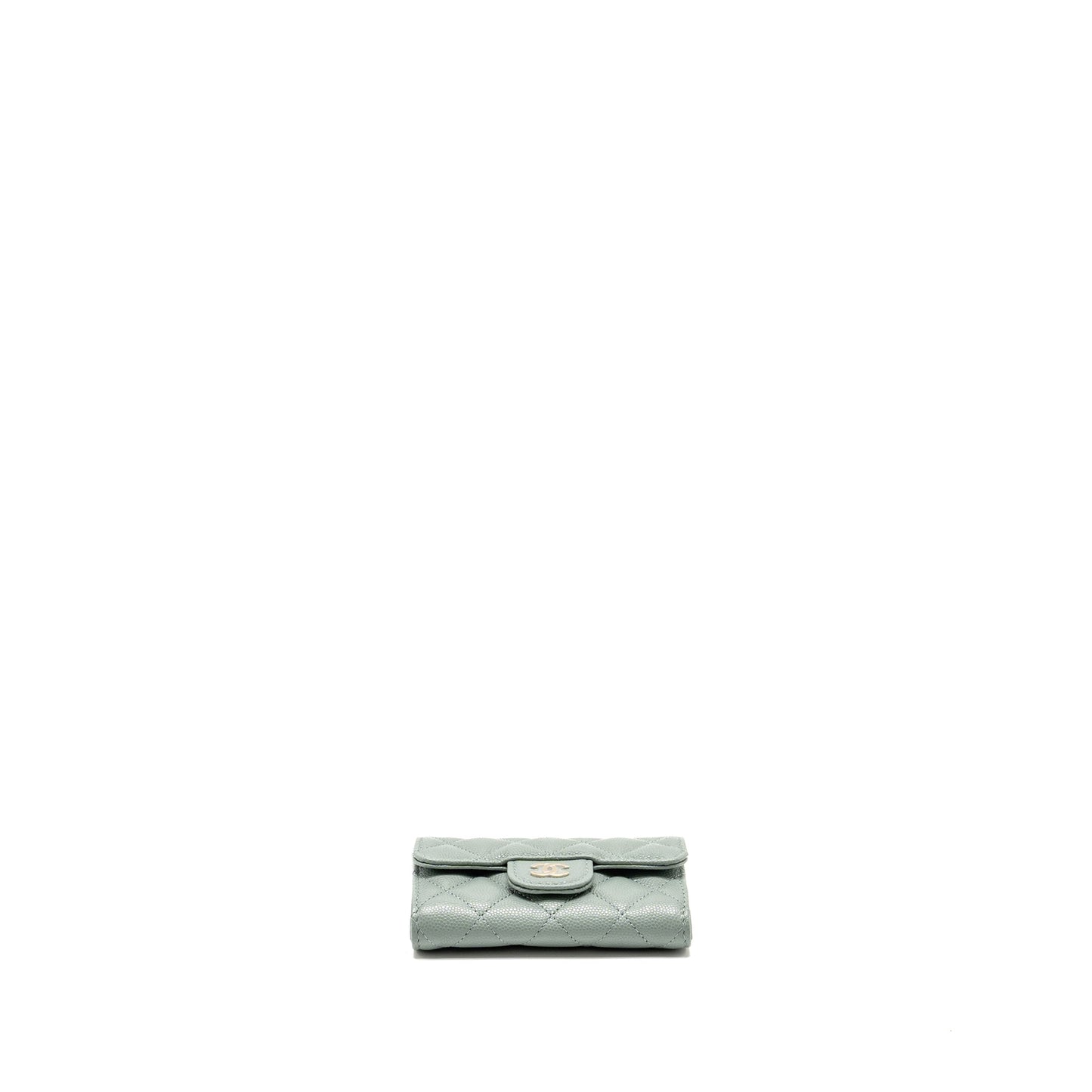Chanel Classic Flap Card Holder Caviar Light Green L(Microchip)