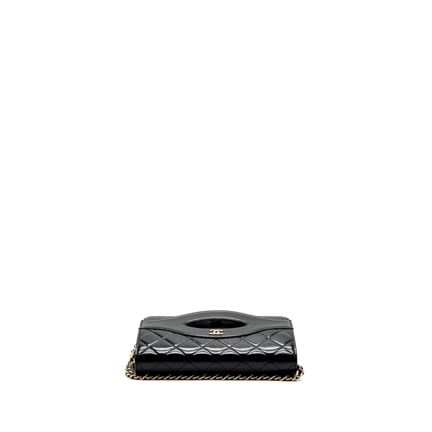 Chanel 24C 31 wallet on chain shiny calfskin black L (Microchip)