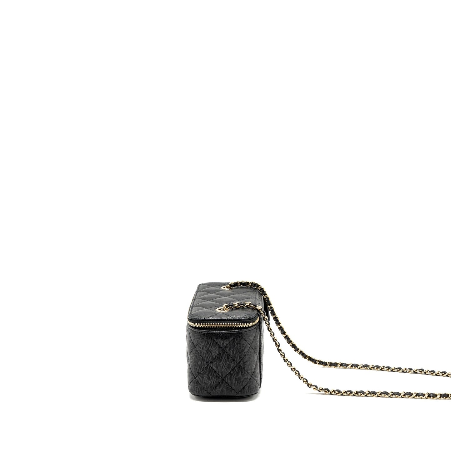 Chanel long vanity with chain caviar black L