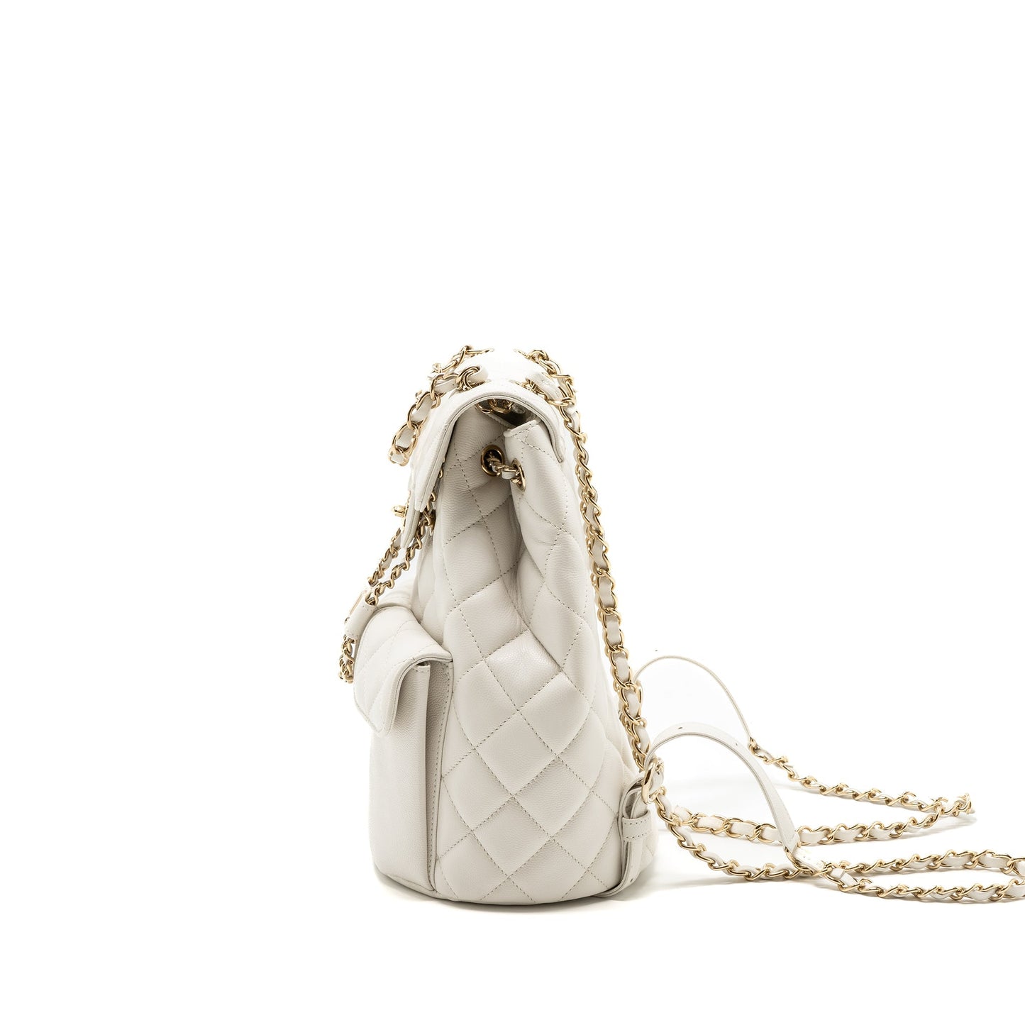 Chanel 22s mini backpack Grained calfskin white L(Microchip)