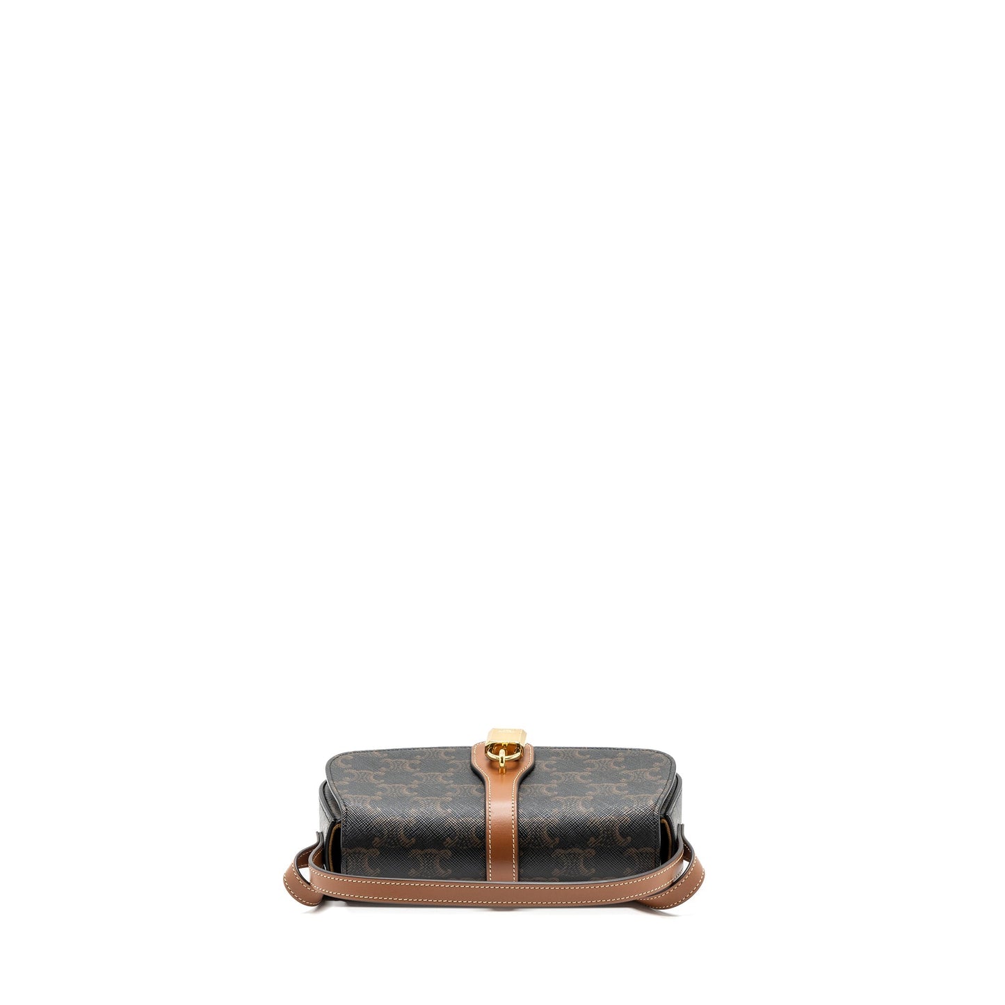 Celine Clutch On Strap Tabou Triomphe Canvas/ Calfskin Tan