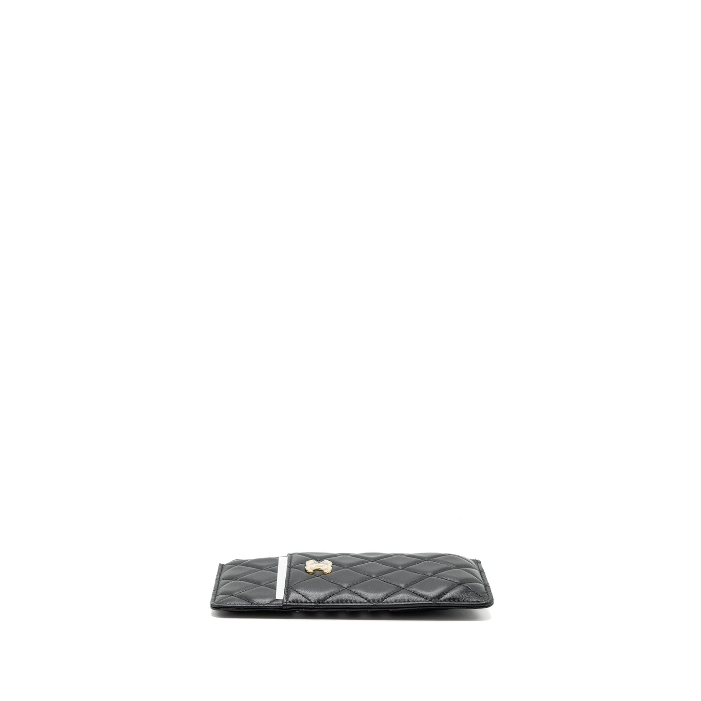 CHANEL LONG ZIP CARD HOLDER wallet Lambskin BLACK L