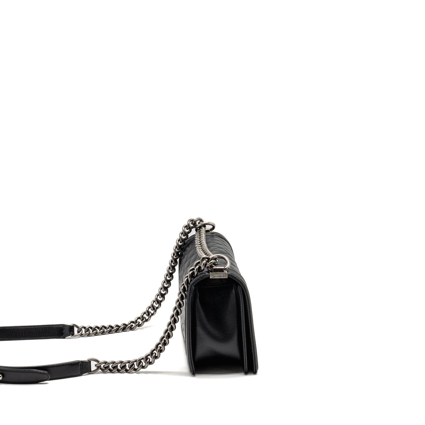 Chanel Medium Boy Bag Caviar Black  (Microchip)