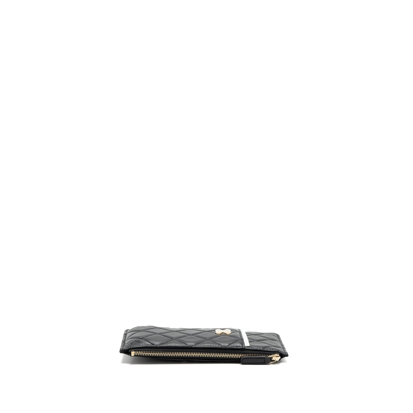 CHANEL LONG ZIP CARD HOLDER wallet Lambskin BLACK L