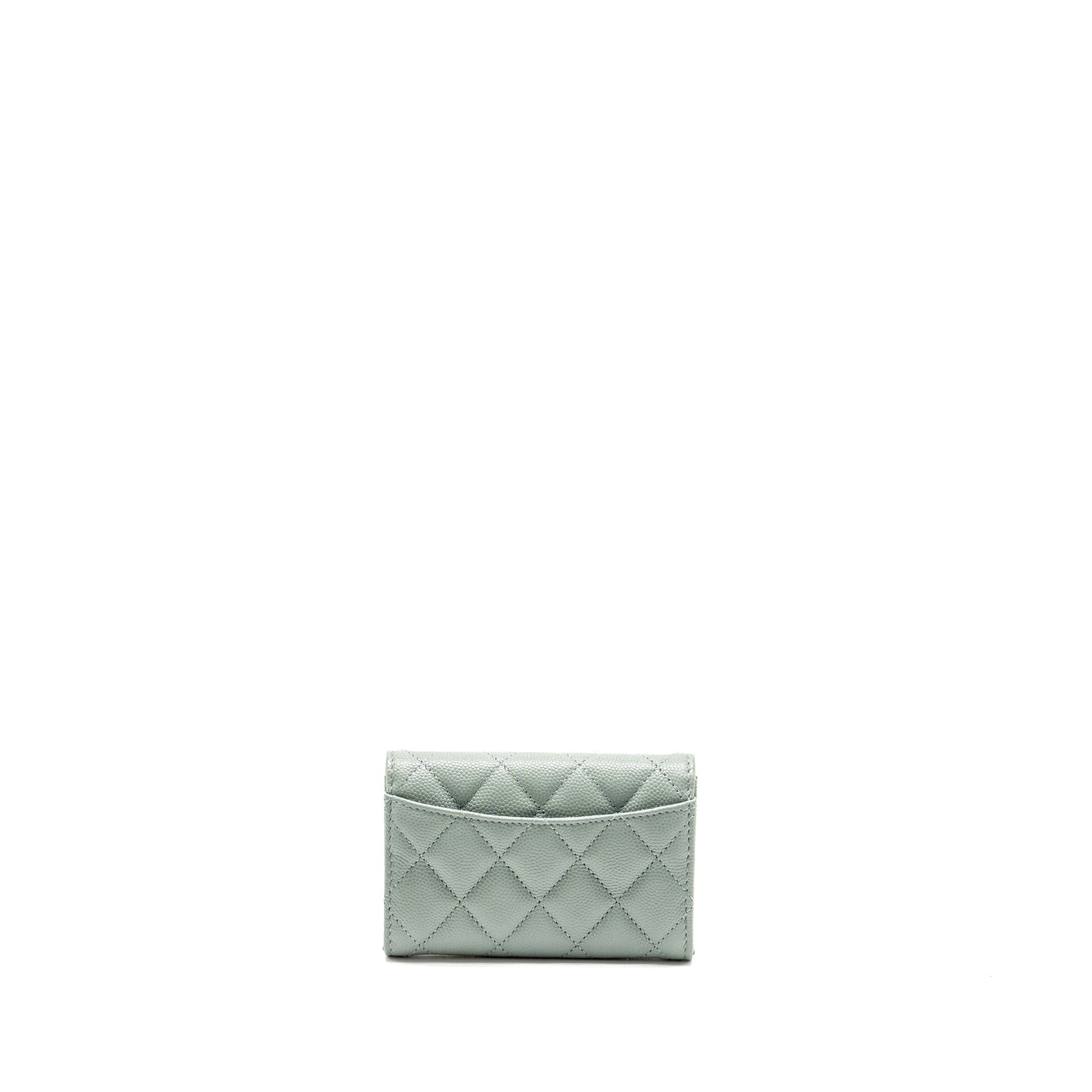 Chanel Classic Flap Card Holder Caviar Light Green L(Microchip)