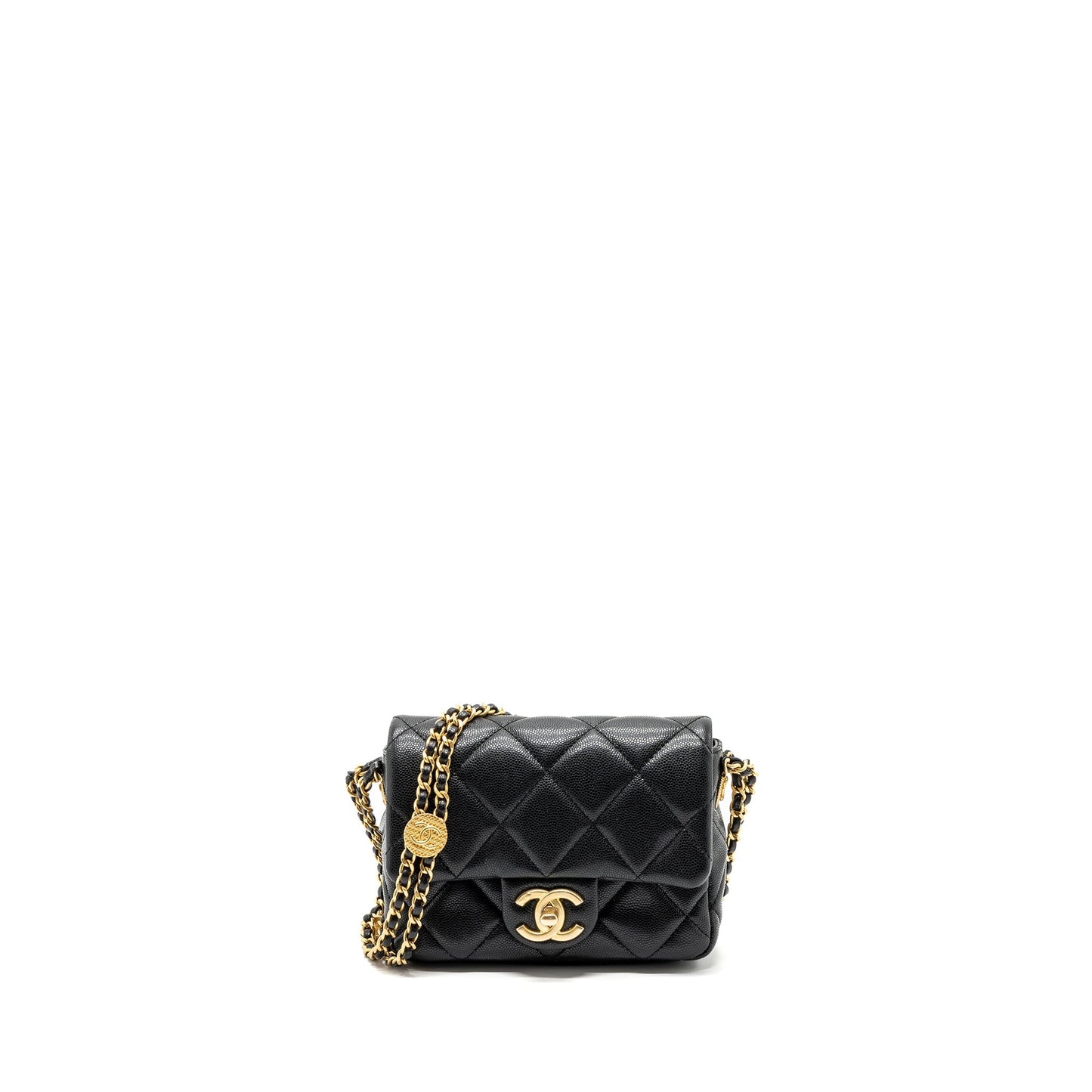 Chanel Mini Twist Your Button Flap Bag Caviar Black (Microchip)
