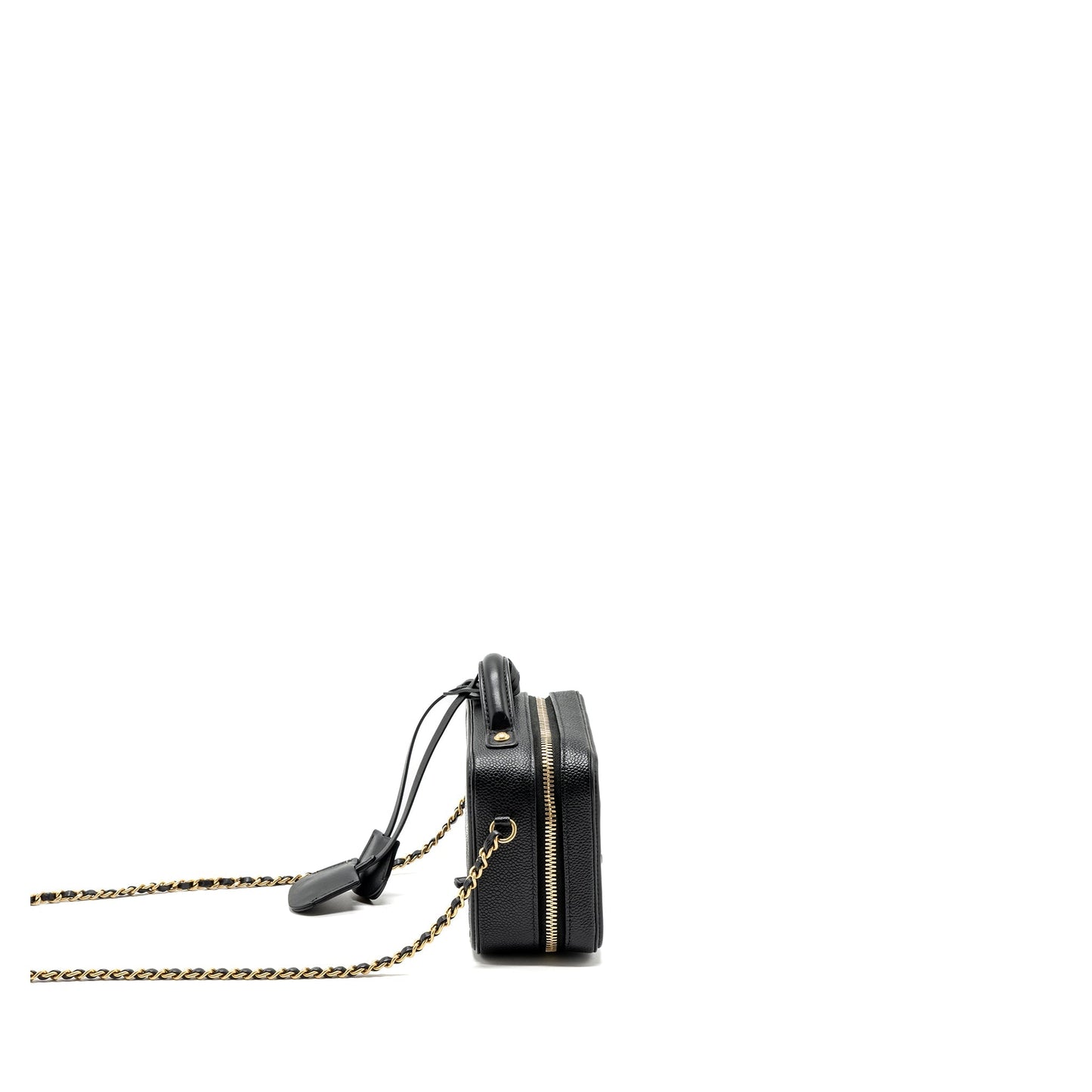 Chanel mini filigree vanity case Caviar black