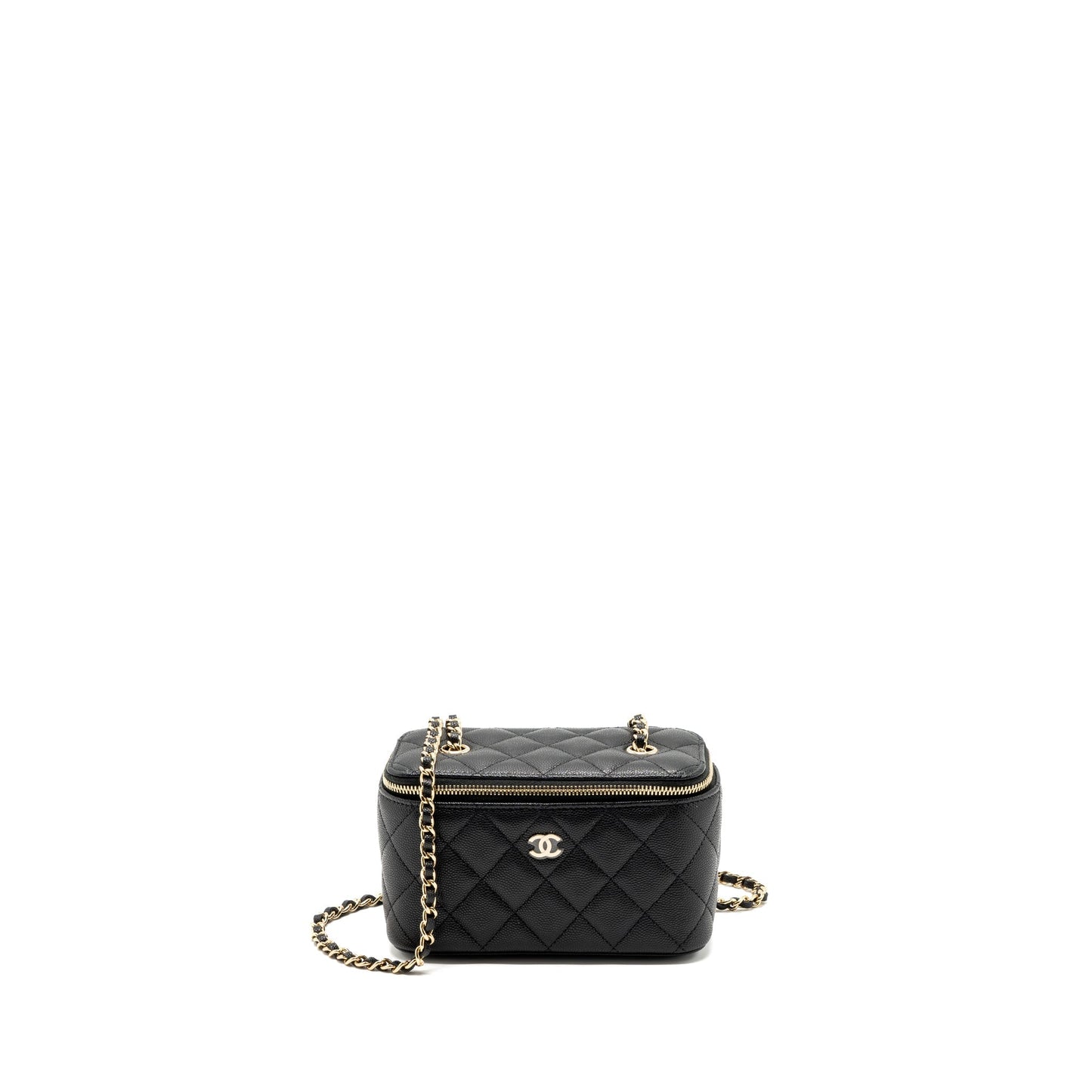 Chanel long vanity with chain caviar black L