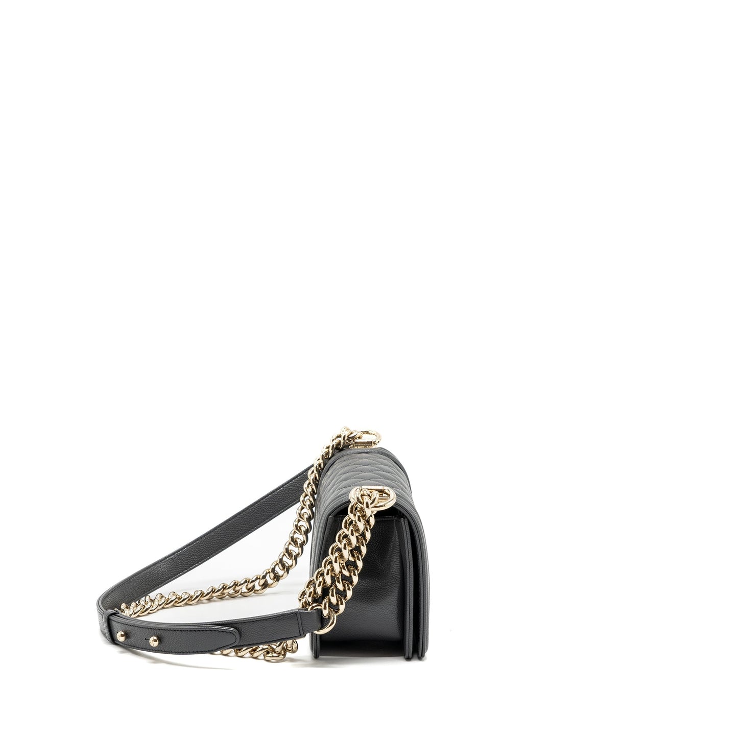 Chanel small boy bag caviar grey L (microchip)