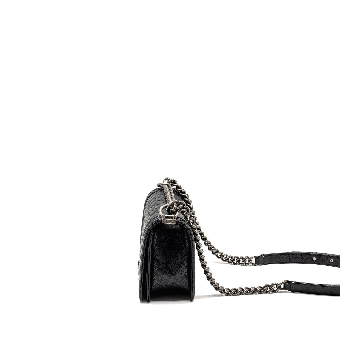 Chanel Medium Boy Bag Caviar Black  (Microchip)
