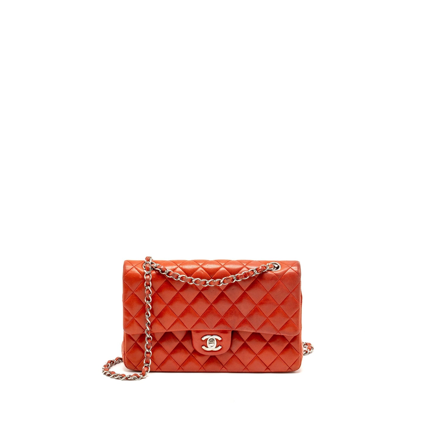 Chanel Medium Classic double flap bag lambskin red