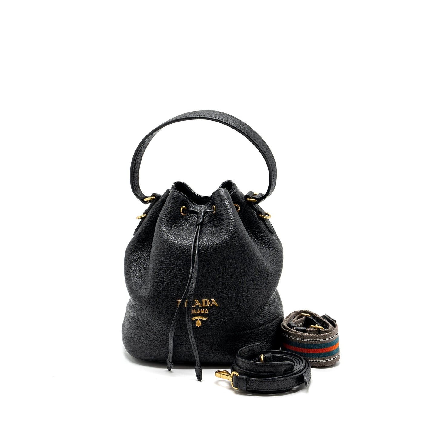 Prada Secchiello bucket Purse grained calfskin black