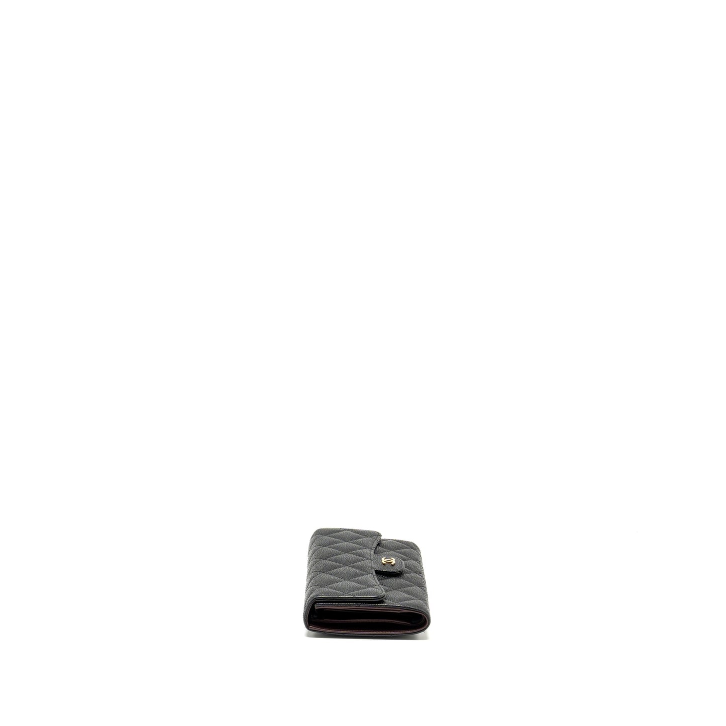 Chanel Classic flap long wallet Caviar black