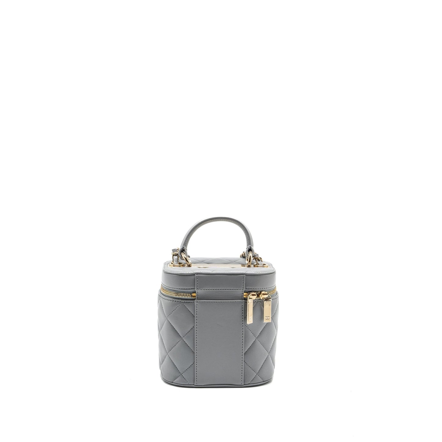 CHANEL Trendy CC Top Handle Vanity With Chain Lambskin Grey L