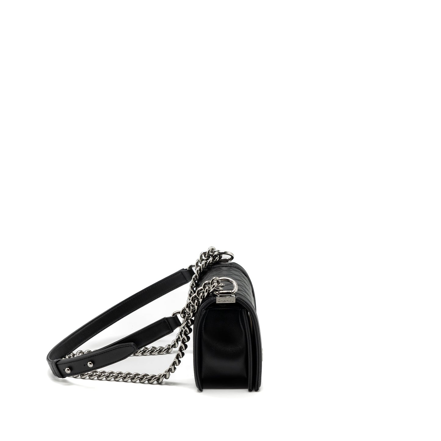 Chanel Small Boy Bag Calfskin Black  (microchip)