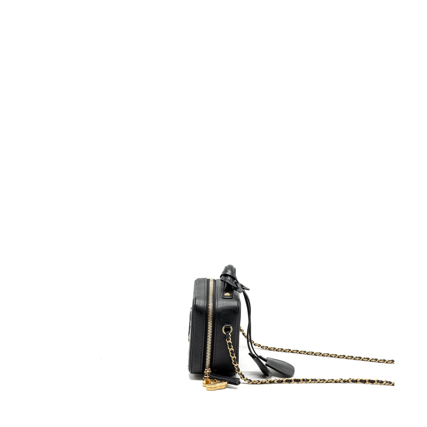 Chanel mini filigree vanity case Caviar black