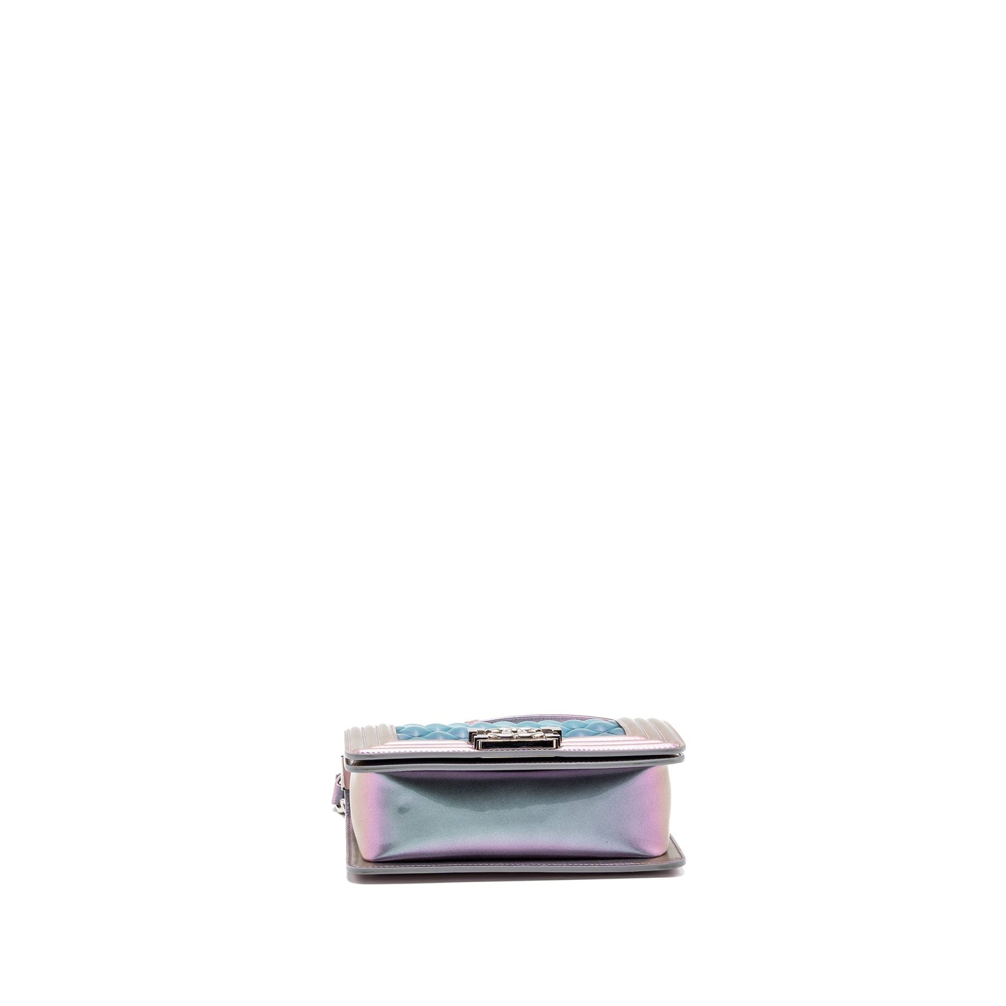 Chanel 18S small boy bag limited PVC / Patent calfskin leather iridescent light purple