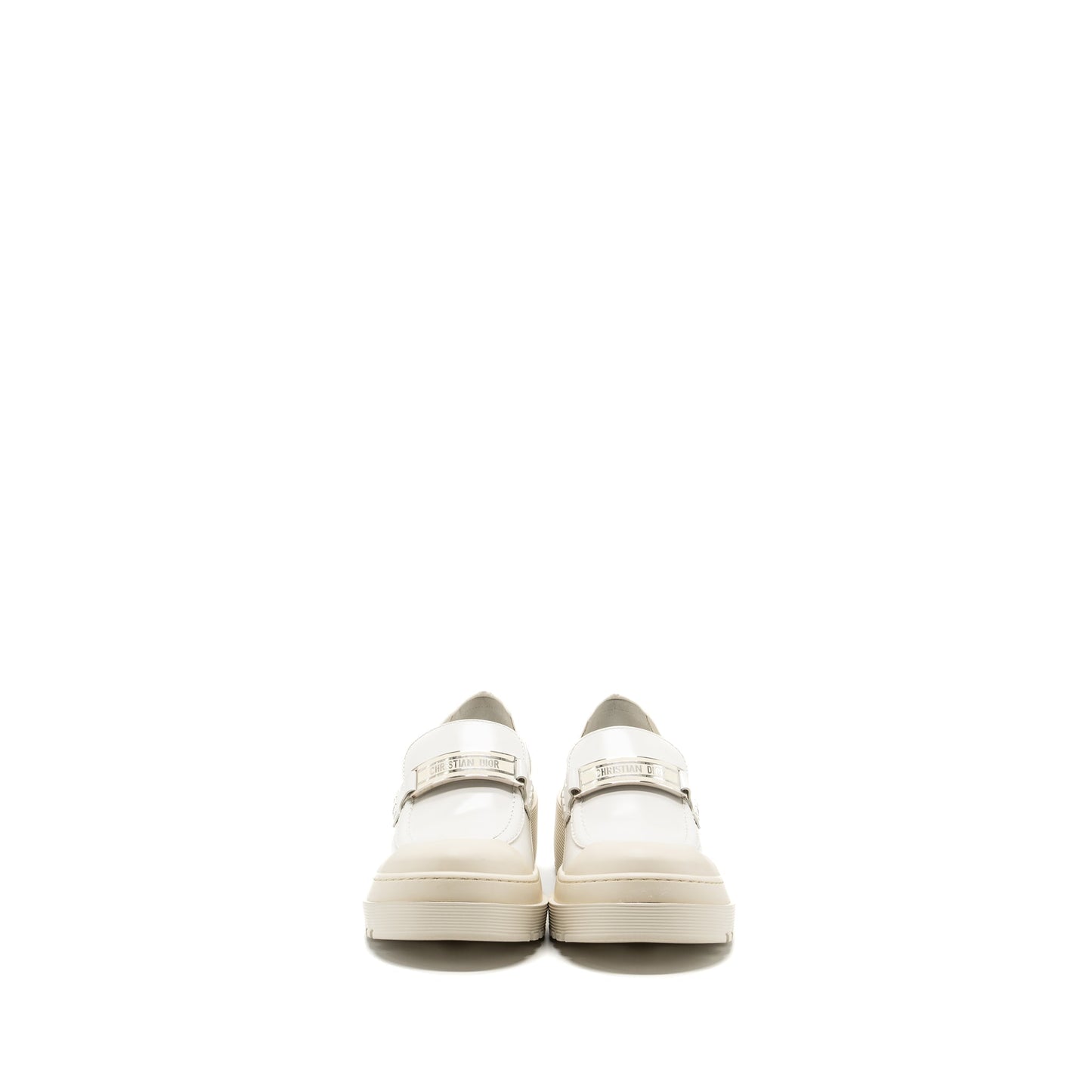 Dior size 38.5 code loafer calfskin white