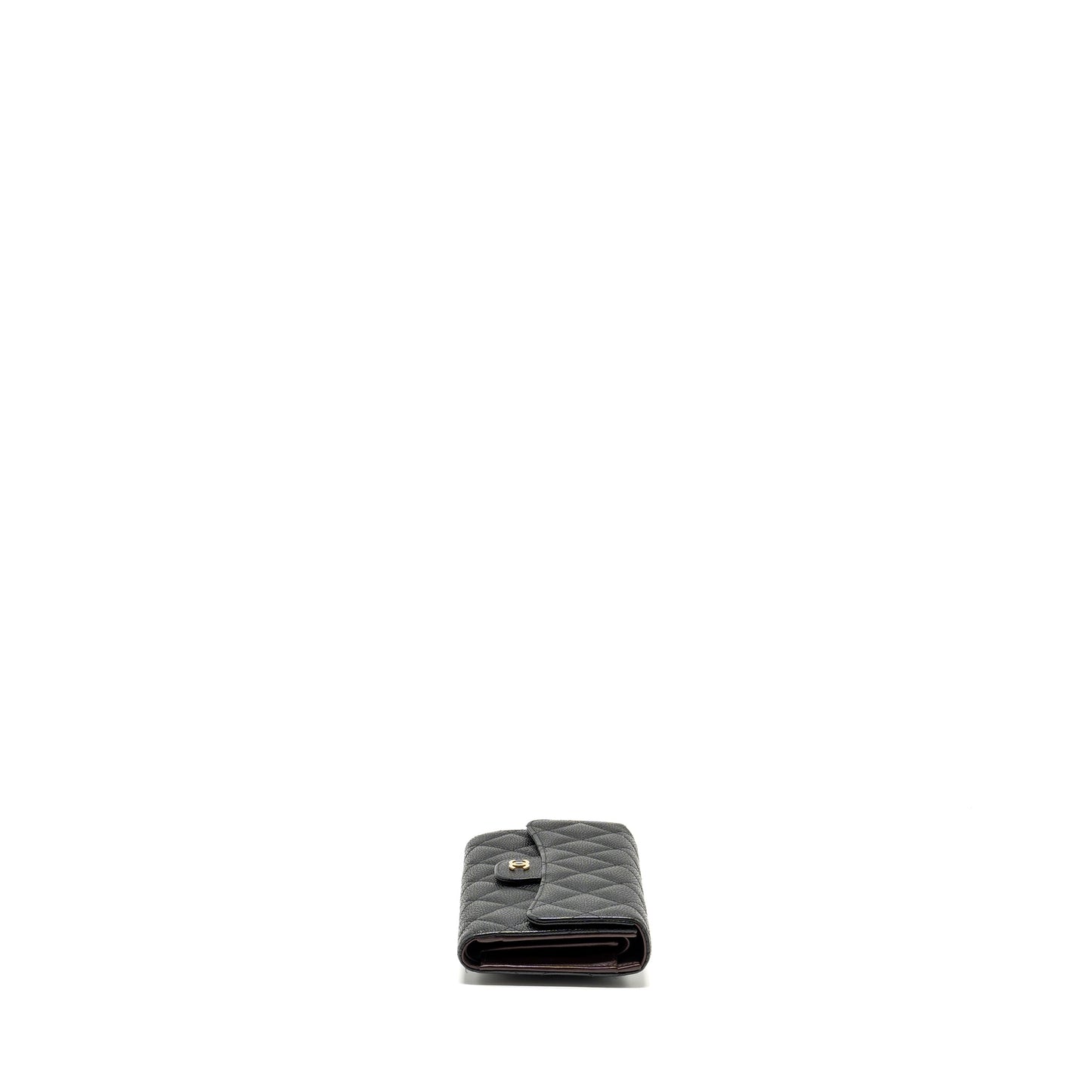 Chanel Classic flap long wallet Caviar black