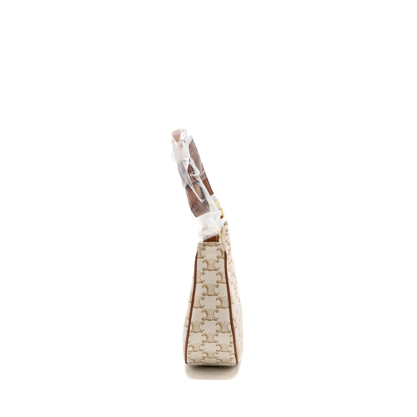 Celine Ava Purse Triomphe Canvas/Calfskin White