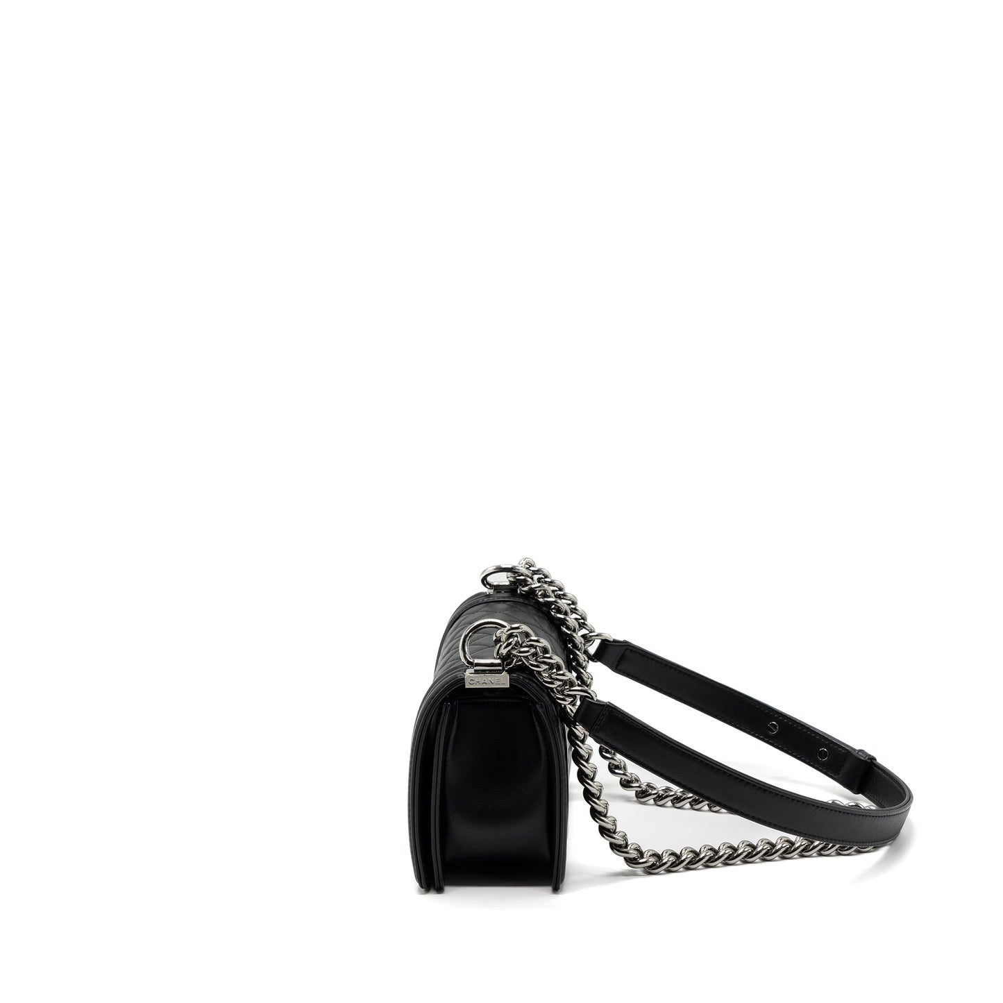 Chanel Small Boy Bag Calfskin Black  (microchip)