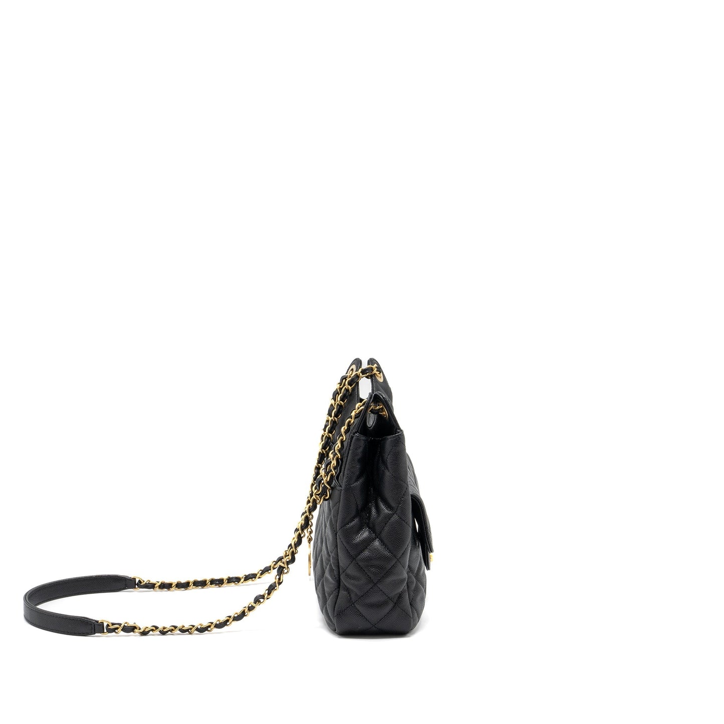 Chanel 23C Hobo Bag Grained Calfskin Black  (Microchip)