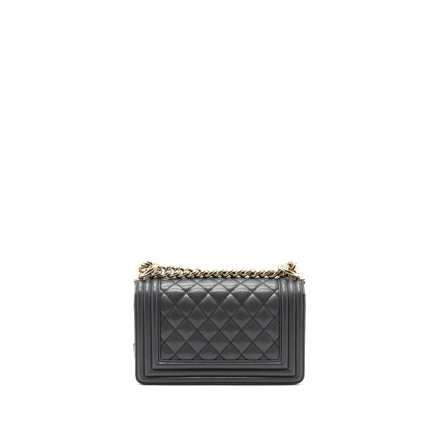 Chanel small boy bag caviar grey L (microchip)
