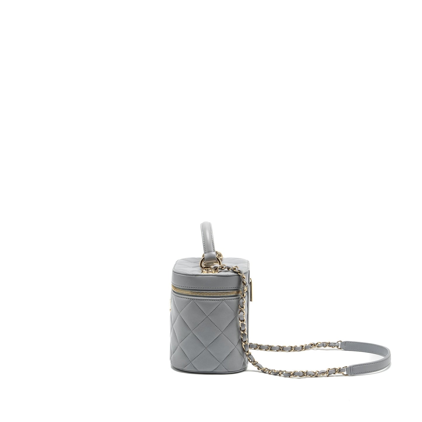 CHANEL Trendy CC Top Handle Vanity With Chain Lambskin Grey L
