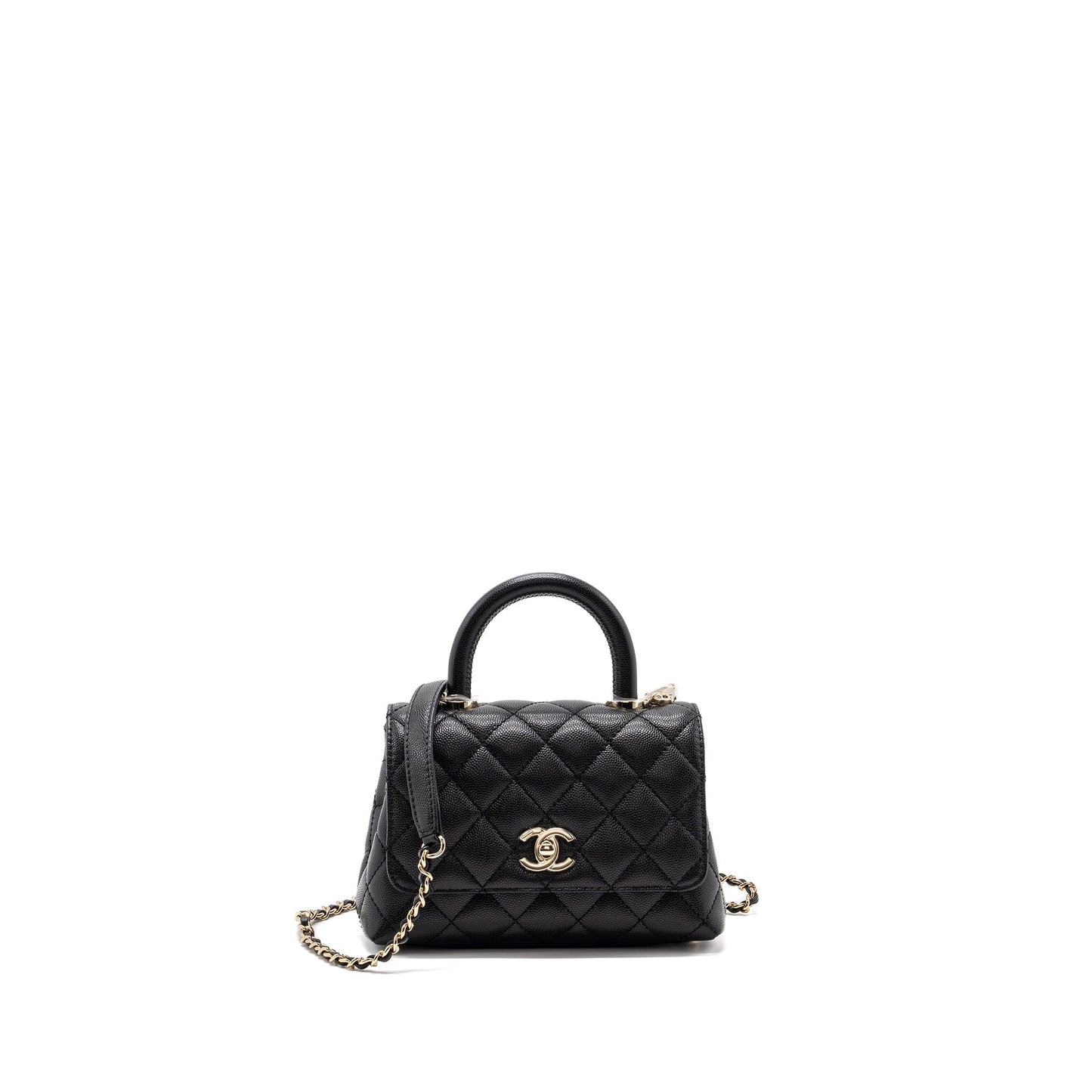 Chanel Coco handle Mini Caviar Black L (Microchip)