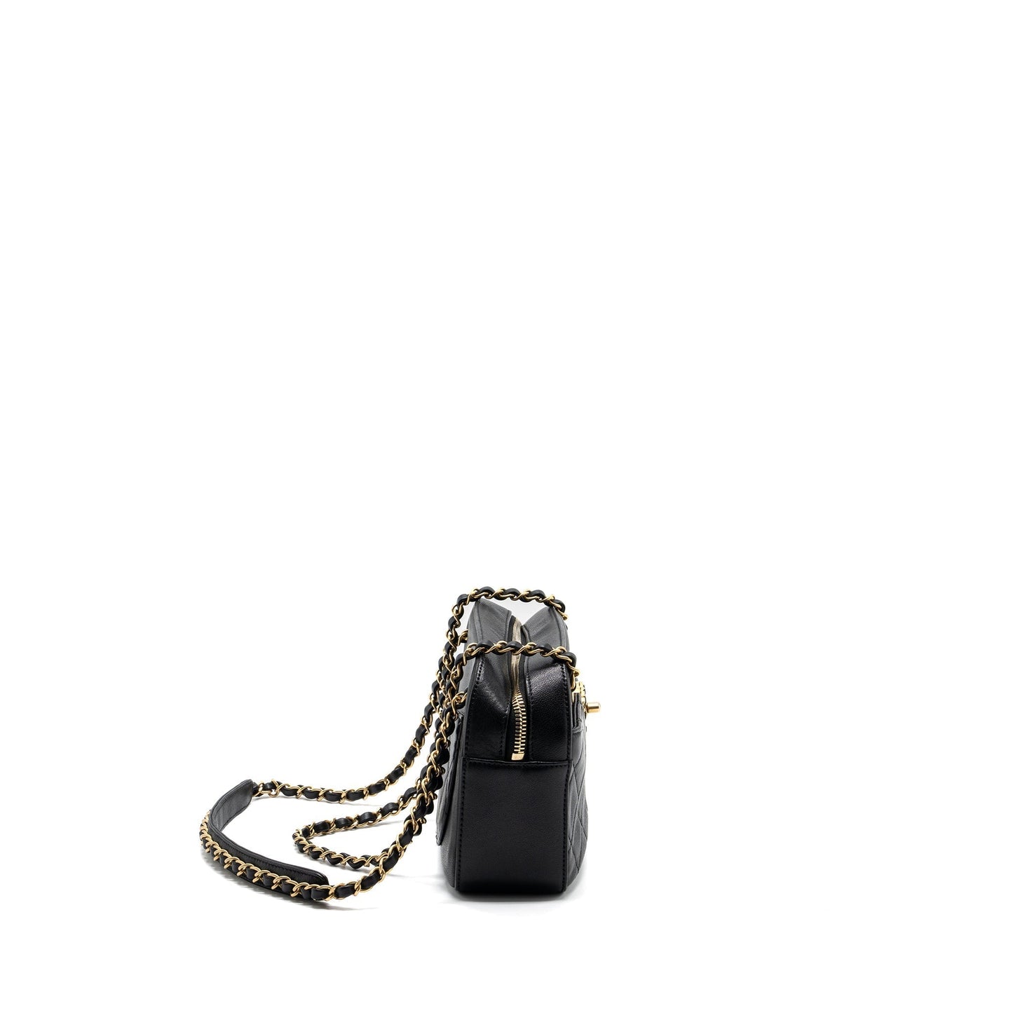 Chanel CC chain logo camera bag lambskin black
