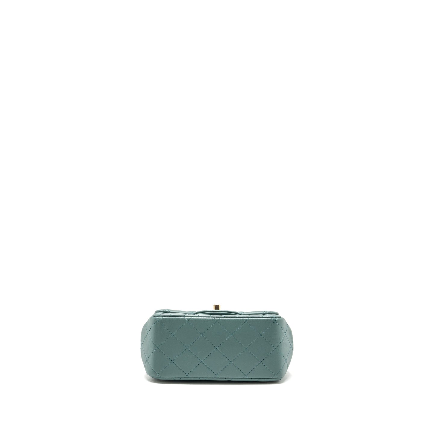 Chanel classic mini square flap bag lambskin green L (microchip)