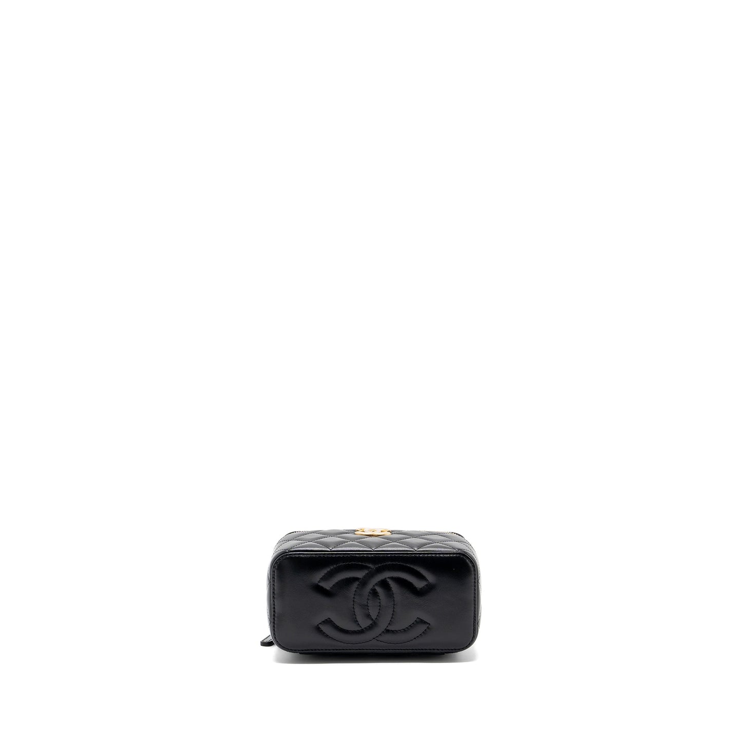 Chanel 24c Gold Crush Long Vanity Case Shiny Calfskin Black  (microchip)
