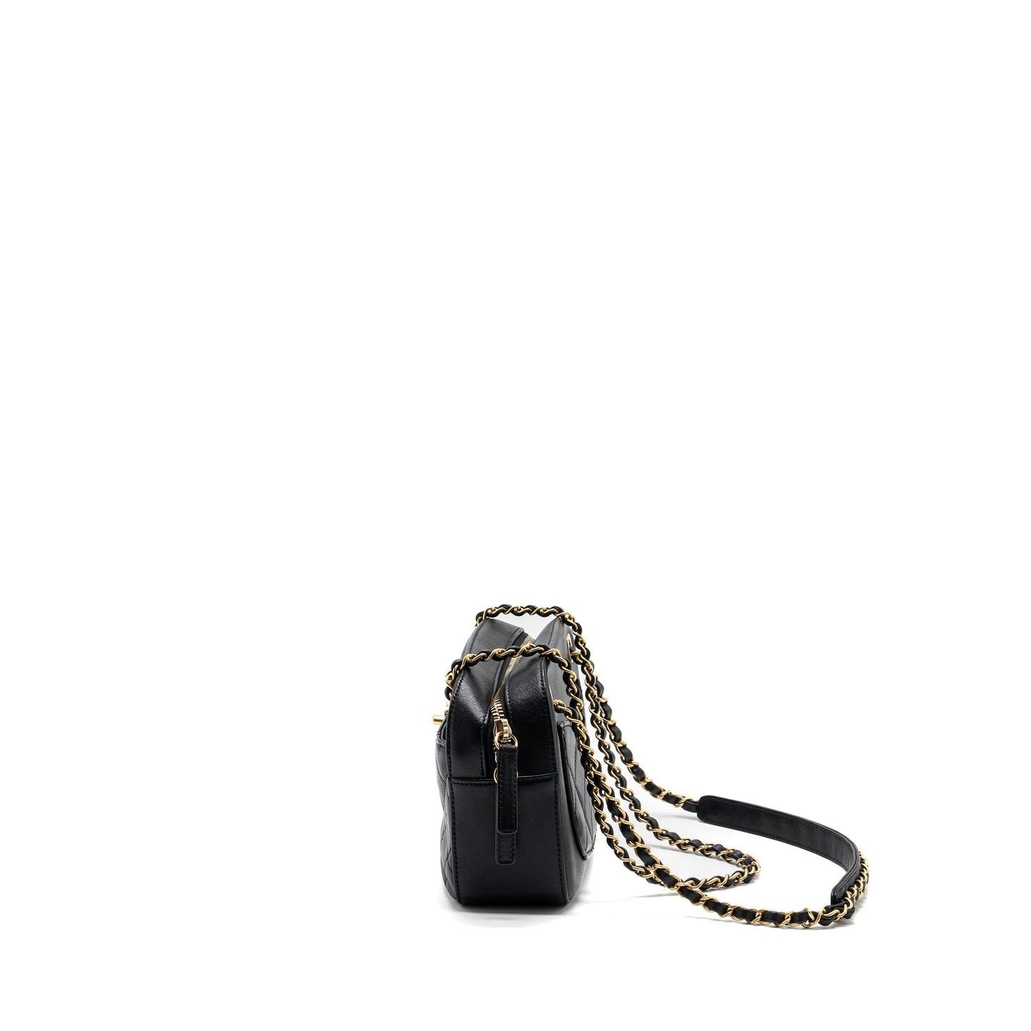 Chanel CC chain logo camera bag lambskin black