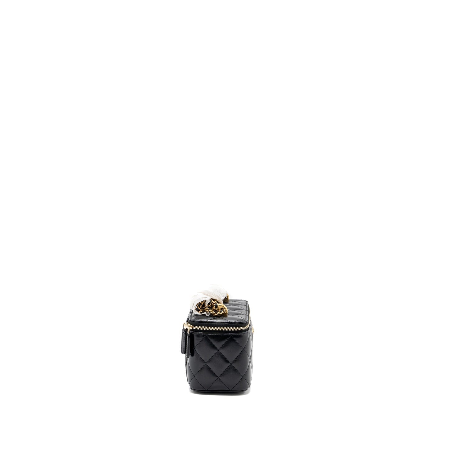 Chanel 24c Gold Crush Long Vanity Case Shiny Calfskin Black  (microchip)