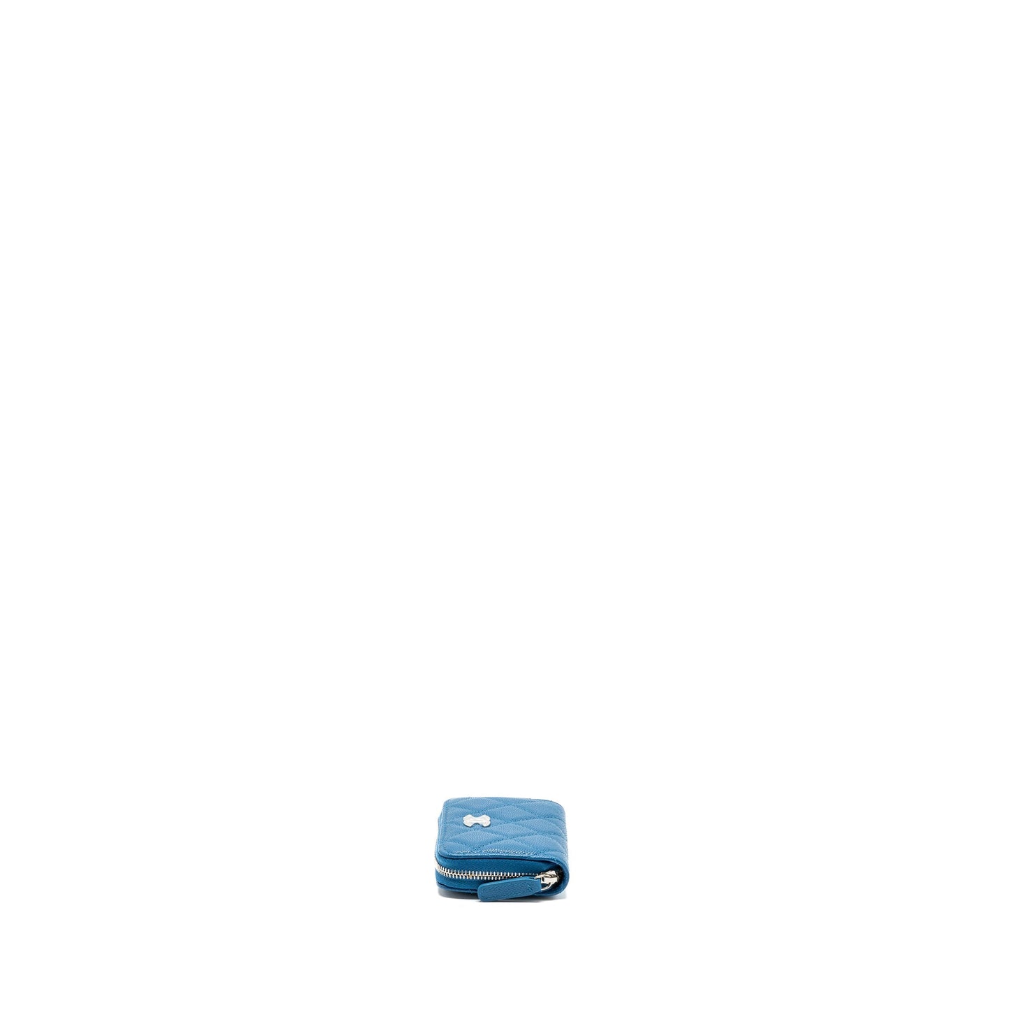 Chanel Small Zip Card Holder Caviar Blue