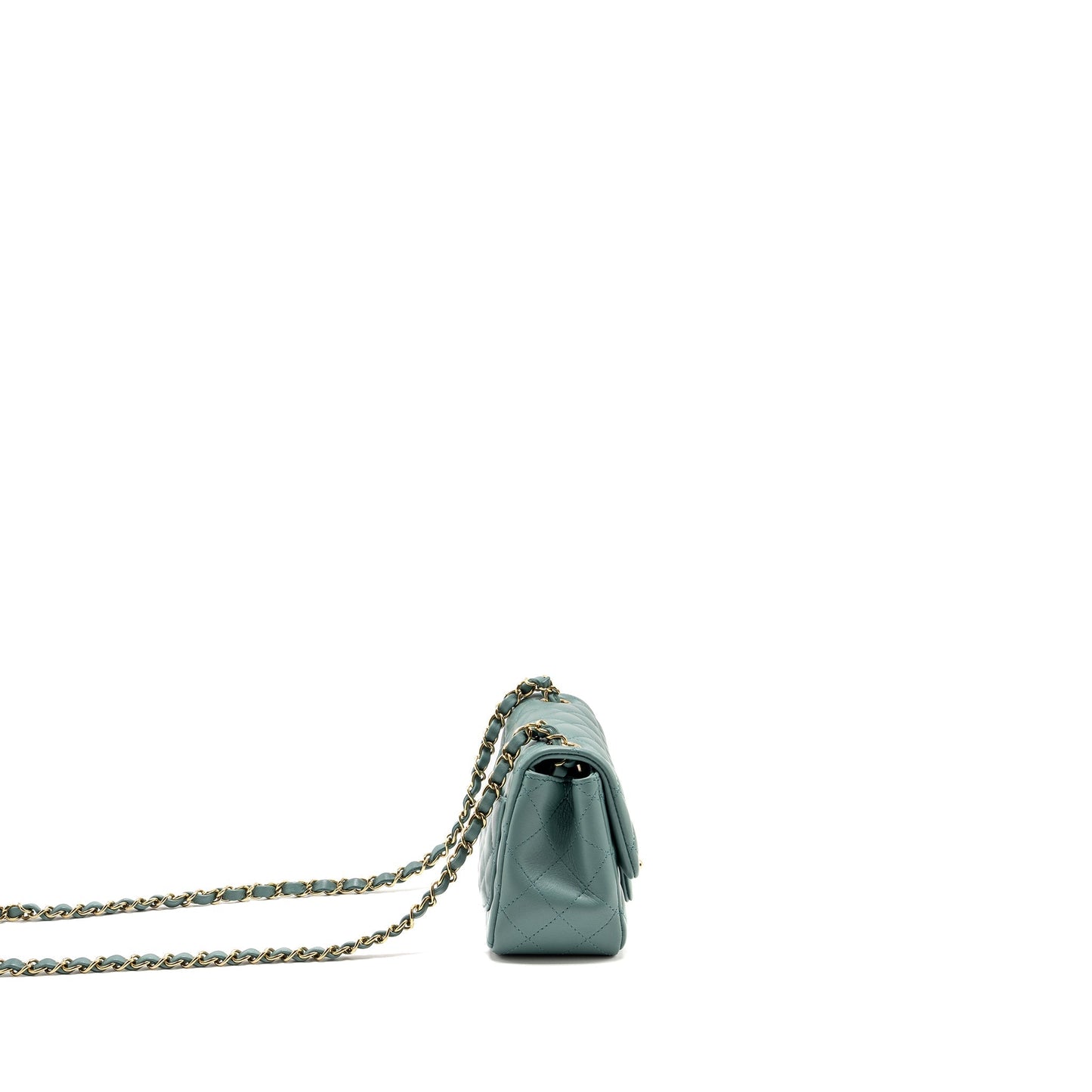 Chanel Mini Square Flap Bag Lambskin Green L (Microchip)