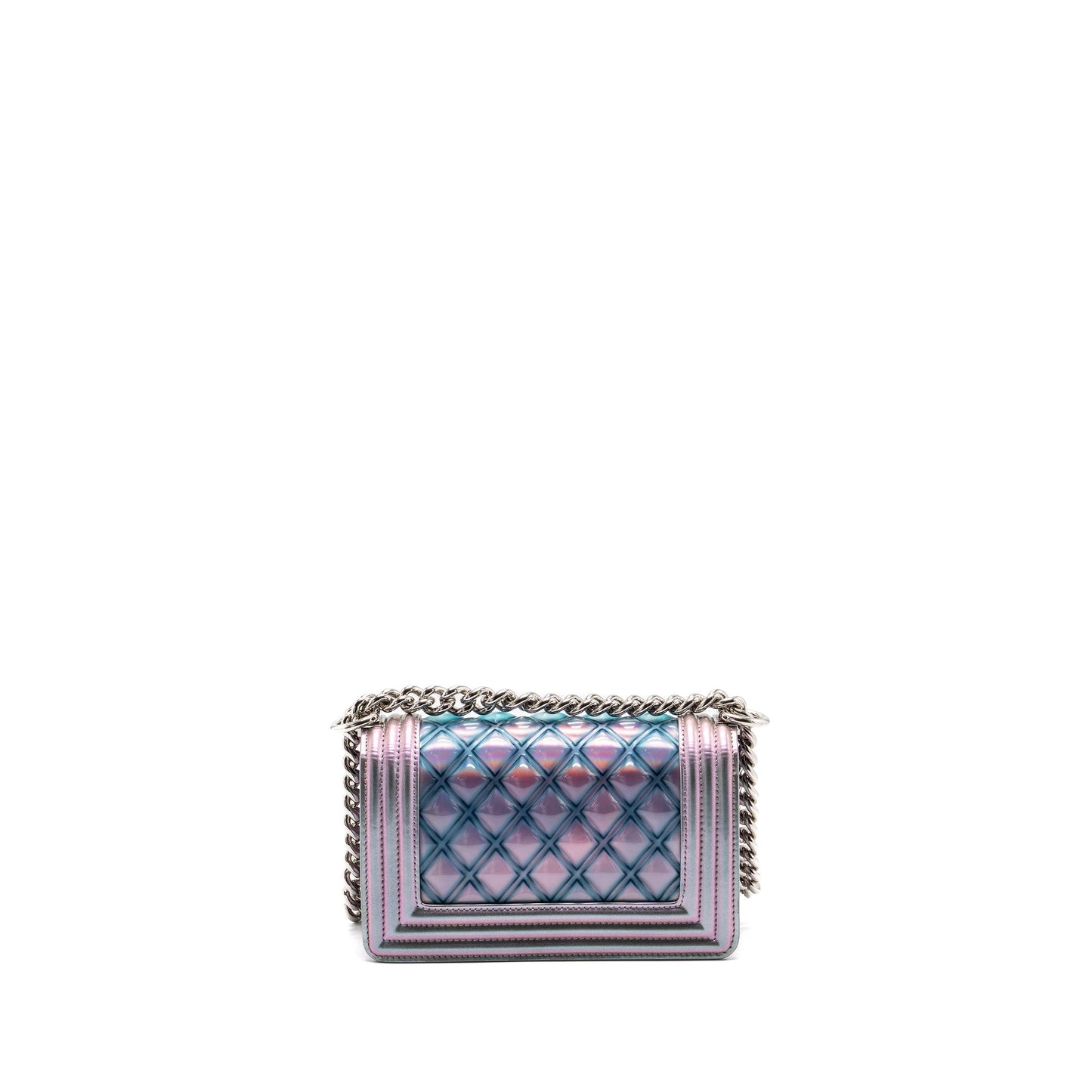 Chanel 18S small boy bag limited PVC / Patent calfskin leather iridescent light purple