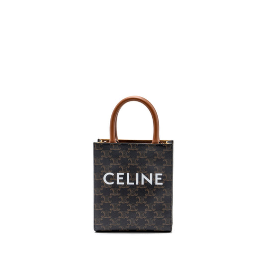 Celine Mini Vertical Cabas Triomphe Canvas Brown