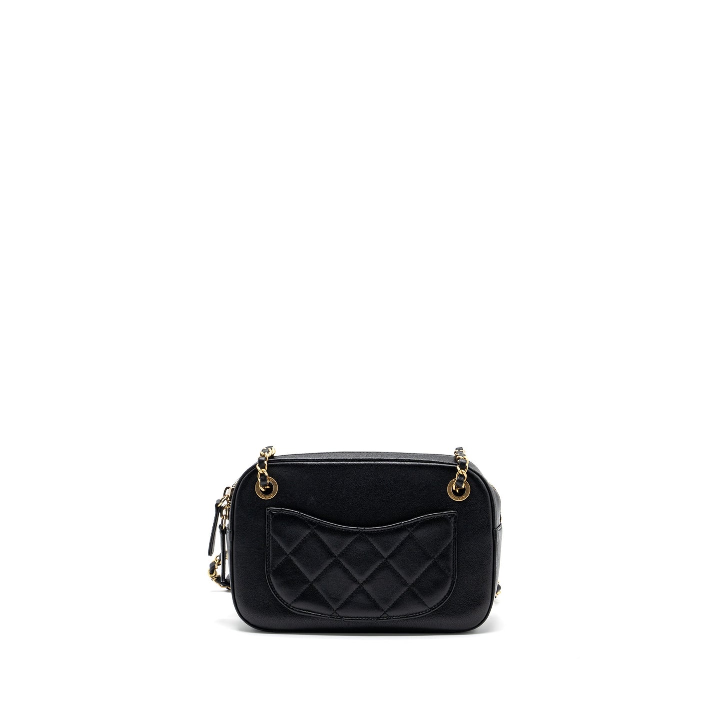 Chanel CC chain logo camera bag lambskin black