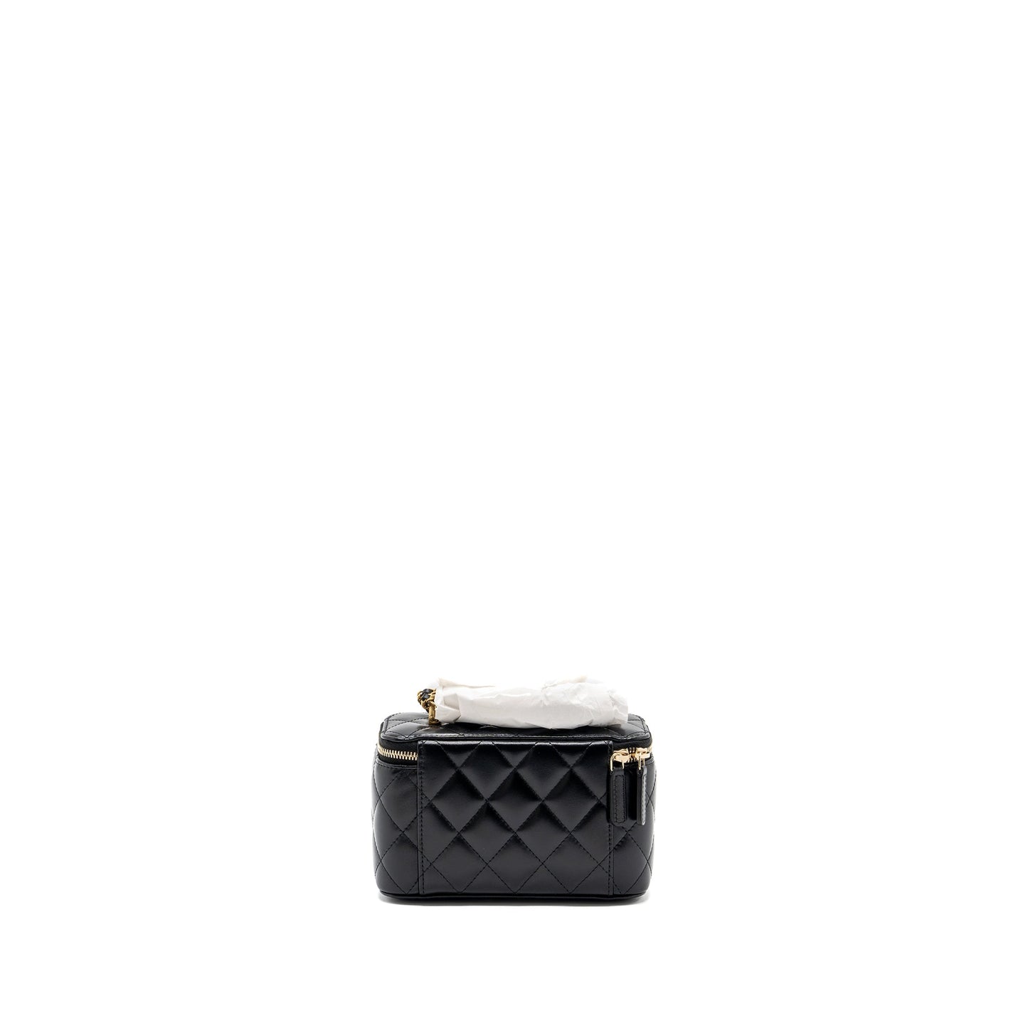 Chanel 24c Gold Crush Long Vanity Case Shiny Calfskin Black  (microchip)