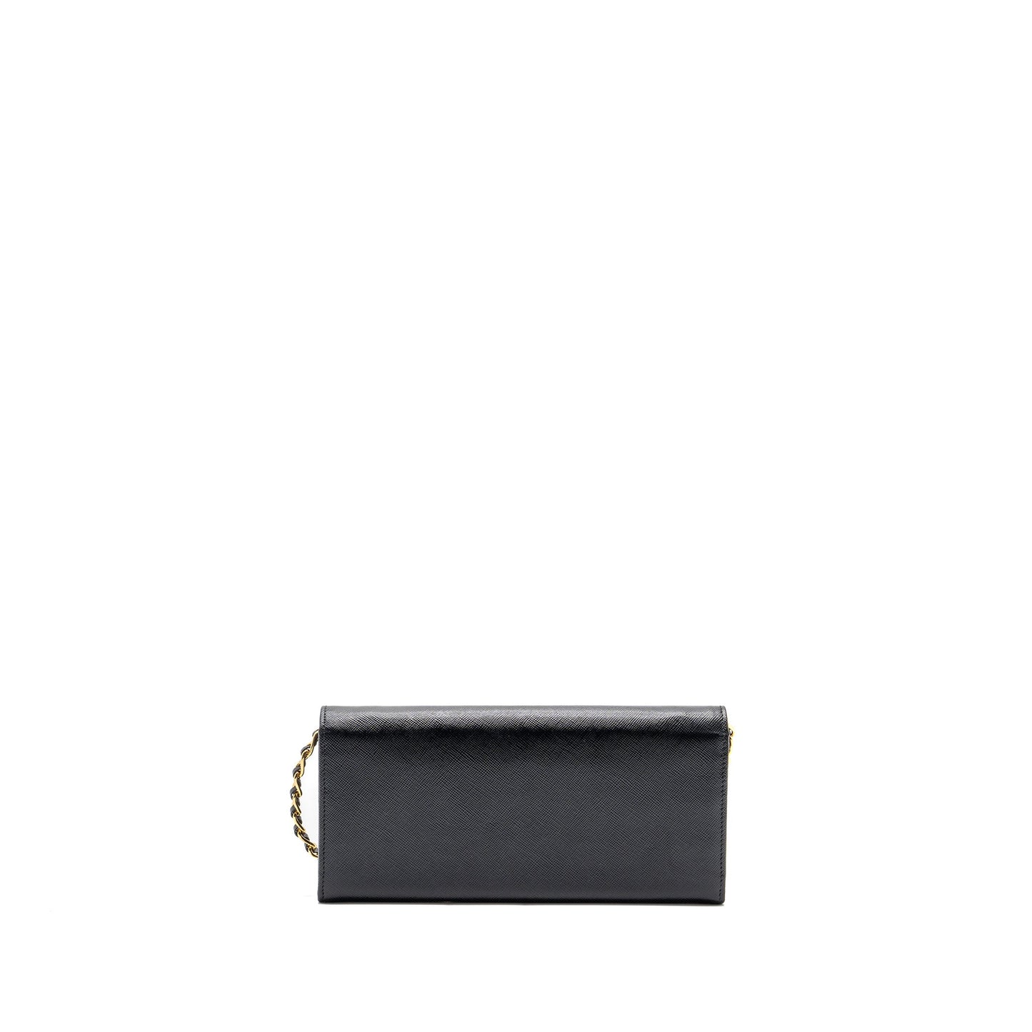 Prada long wallet with chain saffiano black