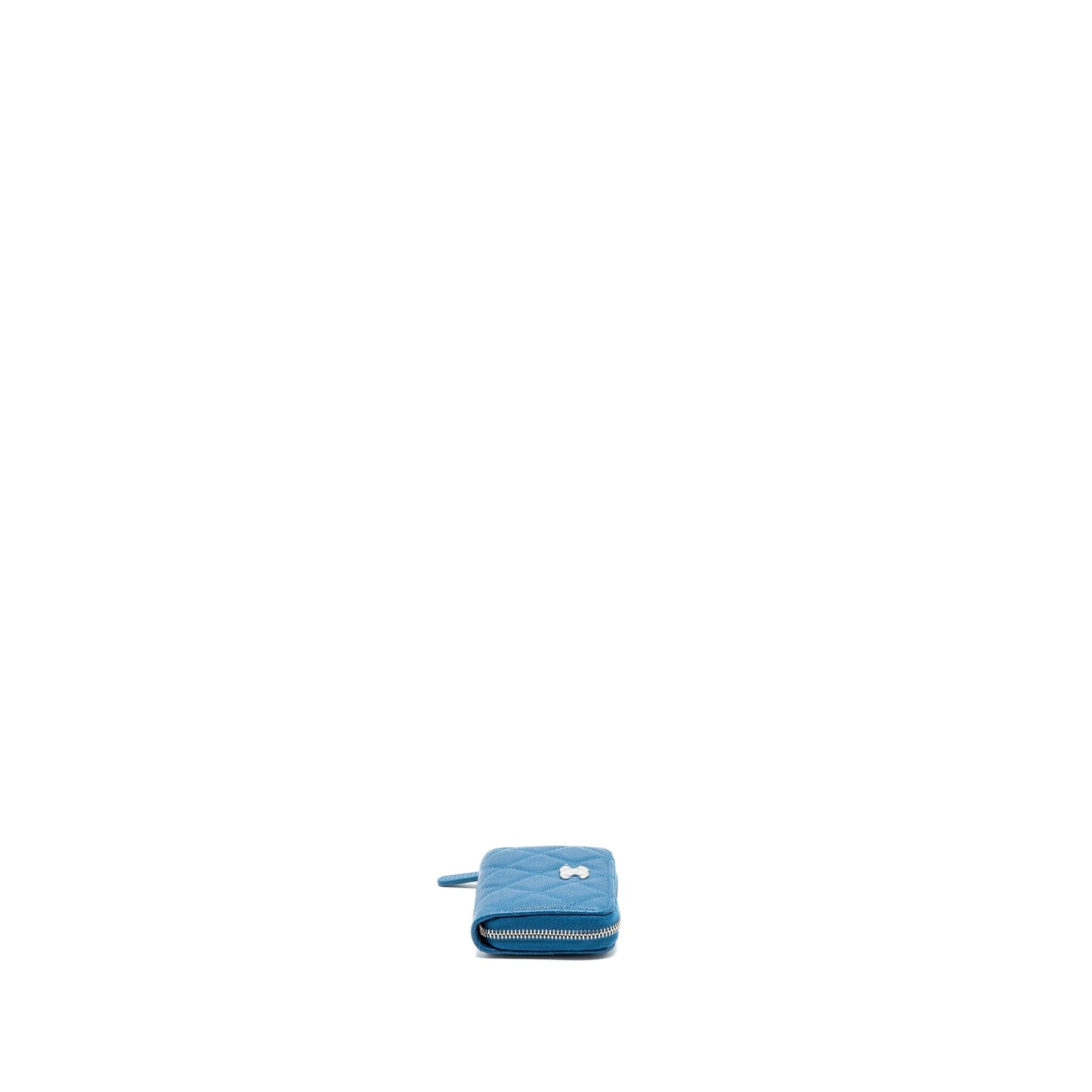 Chanel Small Zip Card Holder Caviar Blue
