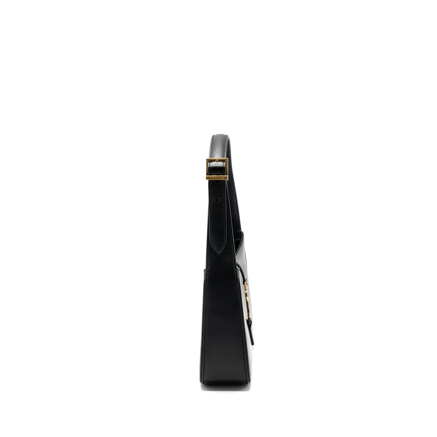 Saint Laurent/ Le 5 A 7 Hobo Purse Smooth Calfskin Black